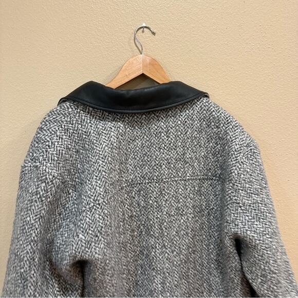 NWT Madewell Gray Herringbone Alpaca Wool Italian Fabric Coat Jacket Medium - Picture 6 of 16